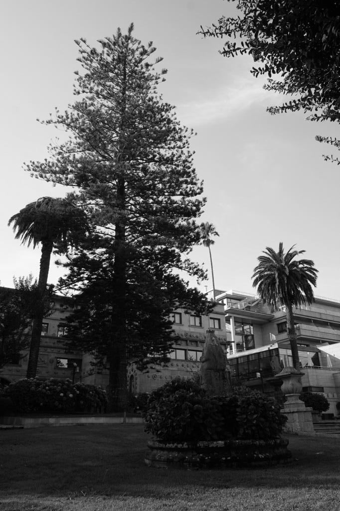 Parece que el hoy conocido como Hotel Pazo los Escudos fue diseñado por el arquitecto vigués Antón Román Conde a encargo de la familia Sensat, y construido a mediados del siglo XX en el lugar de Roade.